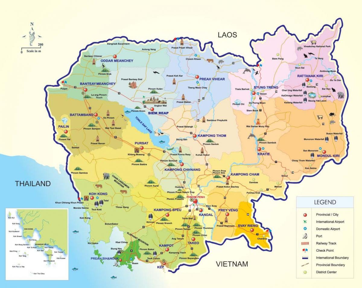 Mapa de Cambodja aeroports