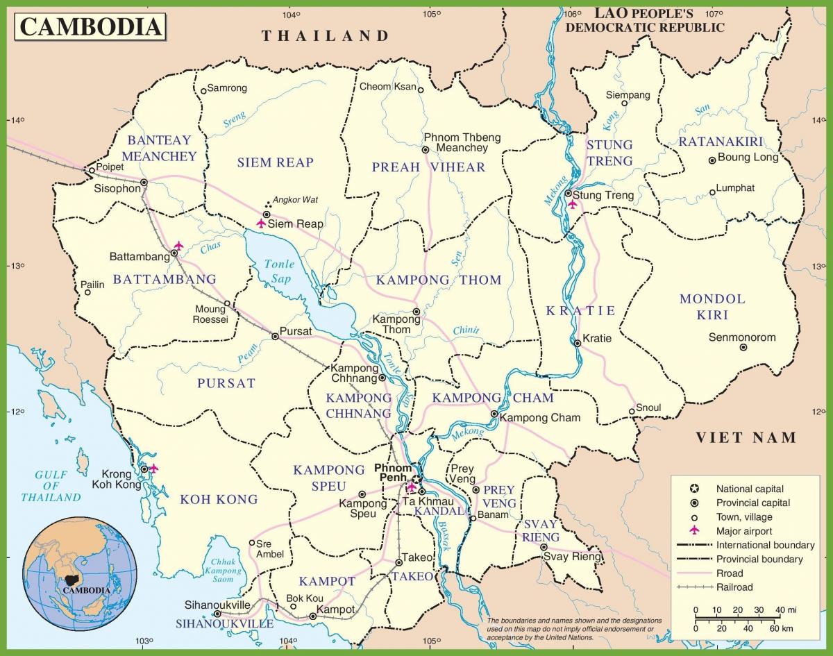 Mapa de Cambodja política