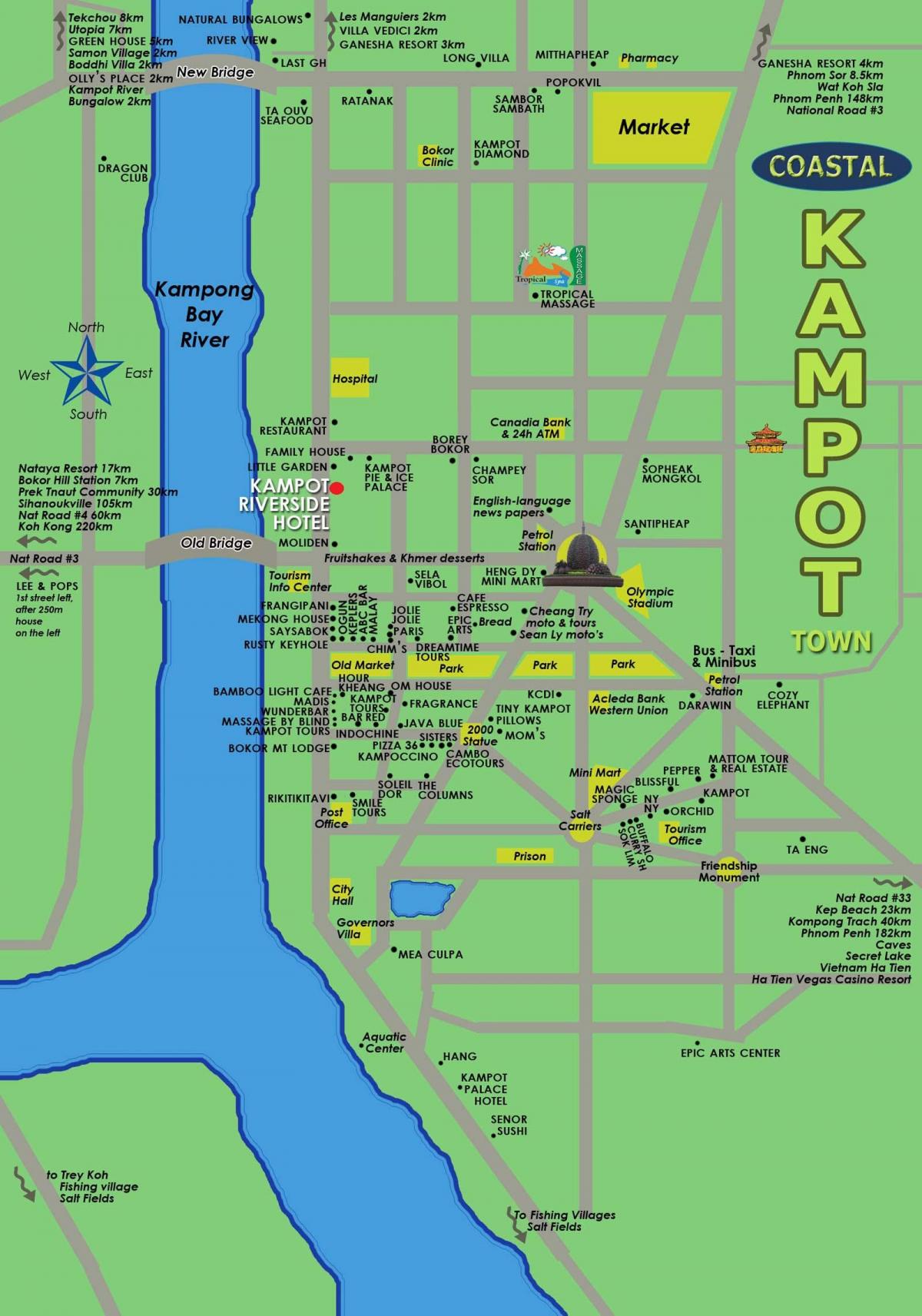Mapa de kampot Cambodja