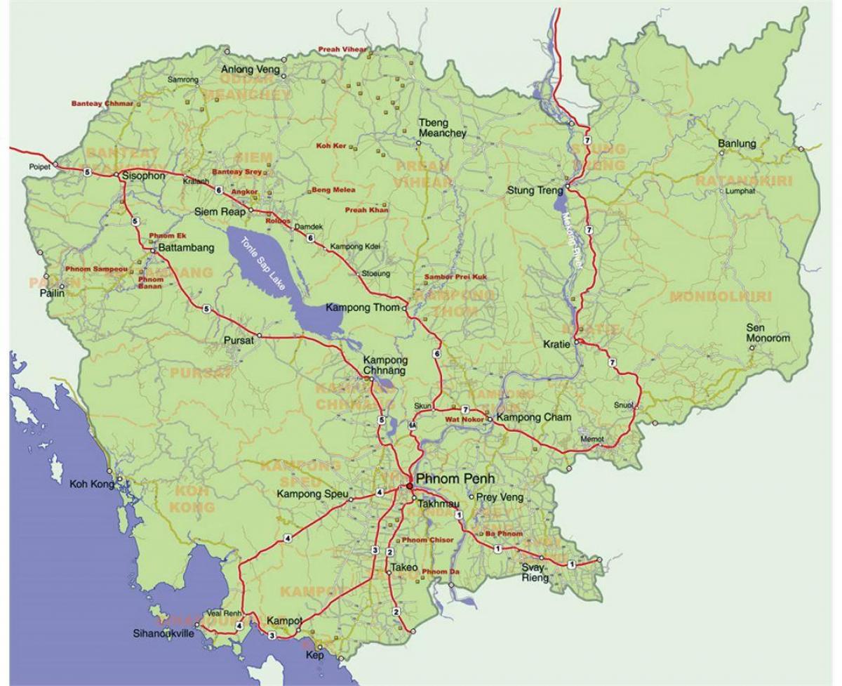 mapa detallat de Cambodja
