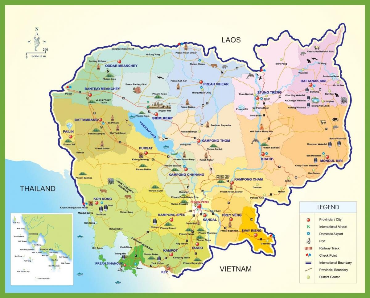 un mapa de Cambodja