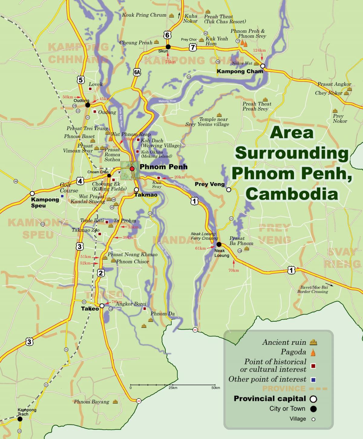 Mapa de phnom penh Cambodja