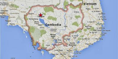 Mapa de siem reap, Cambodja