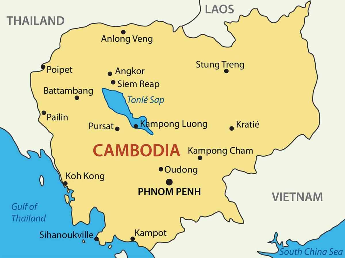 Cambodja ciutats mapa