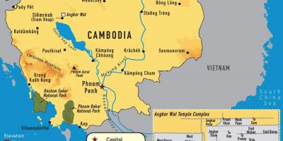 Angkor mapa Cambodja